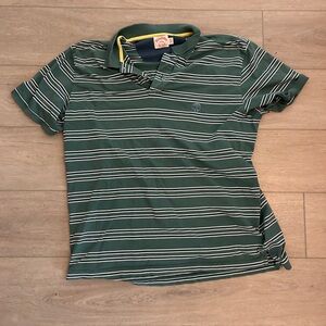 Brooks Brothers Green & White Striped Polo Shirt Size XXL